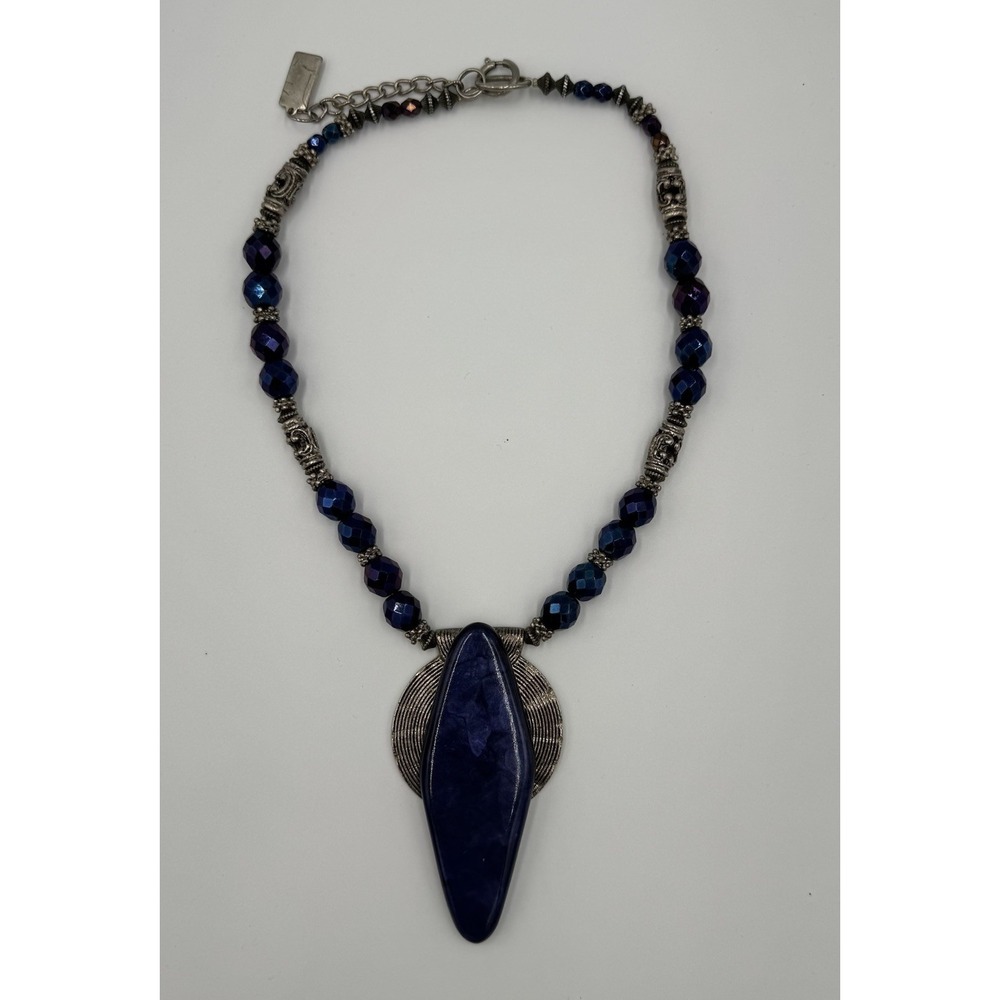 ANTHONY ALEXANDER Purple/Blue Beaded Pendant necklace